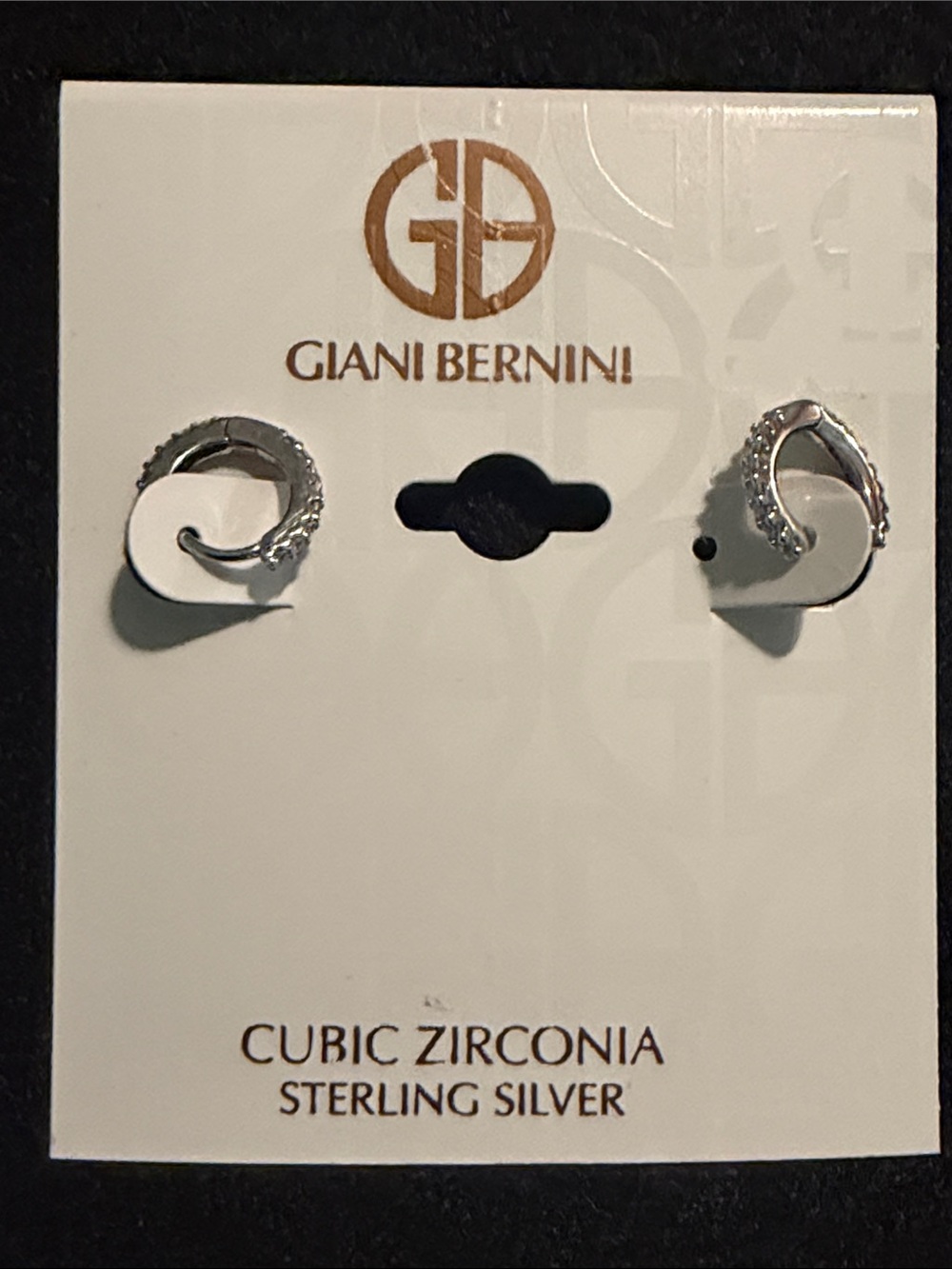Giani Bernini Sterling Silver Cubic Zirconia Crossover Hoop Earrings - Silver